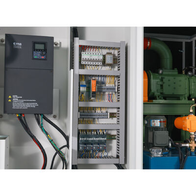 BLG360RB-II, 100-150 kPa Druck, 101,2-196,4 m³/min Luftstrom, 1800-3100 U/min Drehzahl, Integrierter intelligenter Schraubenlüfter auf Skid-Montage